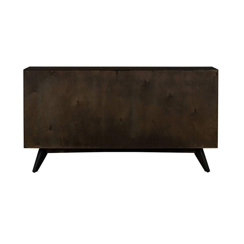 Baly 6 Drawer Mid-Century Modern Dresser Brown - Armen Living: Wood Frame, Includes Anti-Tip Hardware