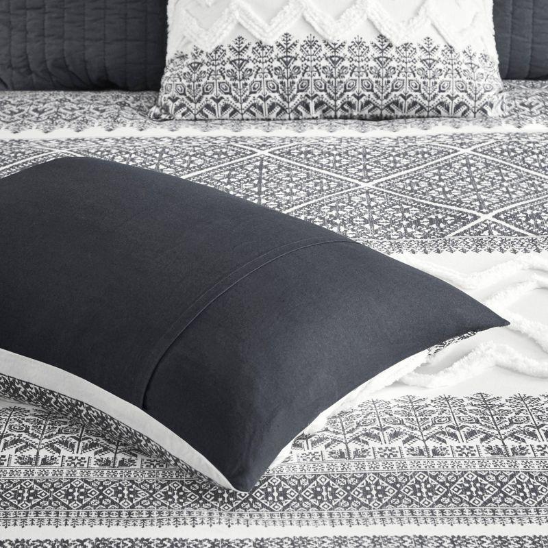 INK+IVY Mila Cotton Duvet Cover Set with Chenille Tufting