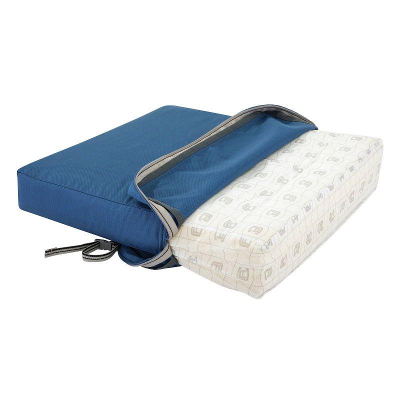 19" x 19" x 3" Ravenna Water-Resistant Patio Seat Cushion Empire Blue - Classic Accessories: Removable Polyester Cover, Zippered