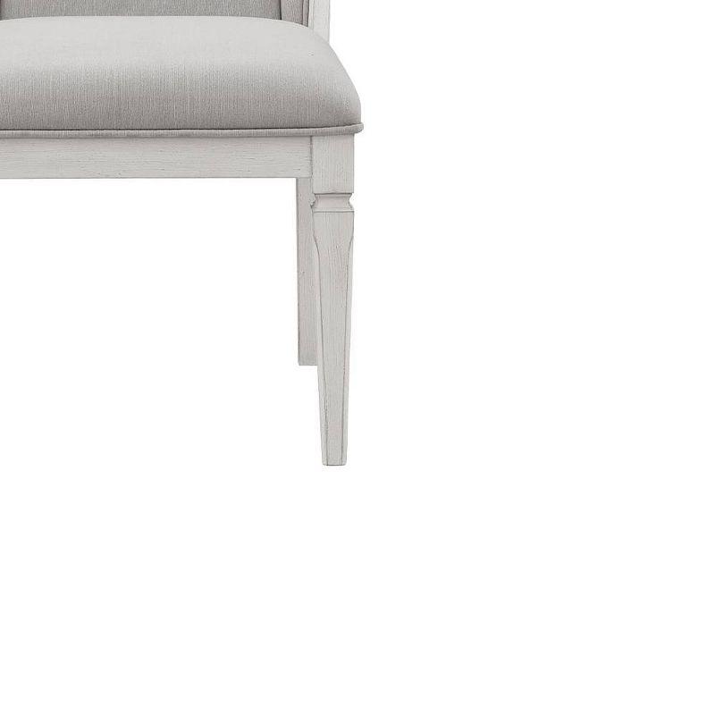 22.25" Katia Dining Chair Light Gray Linen and Weathered White Finish - Acme Furniture