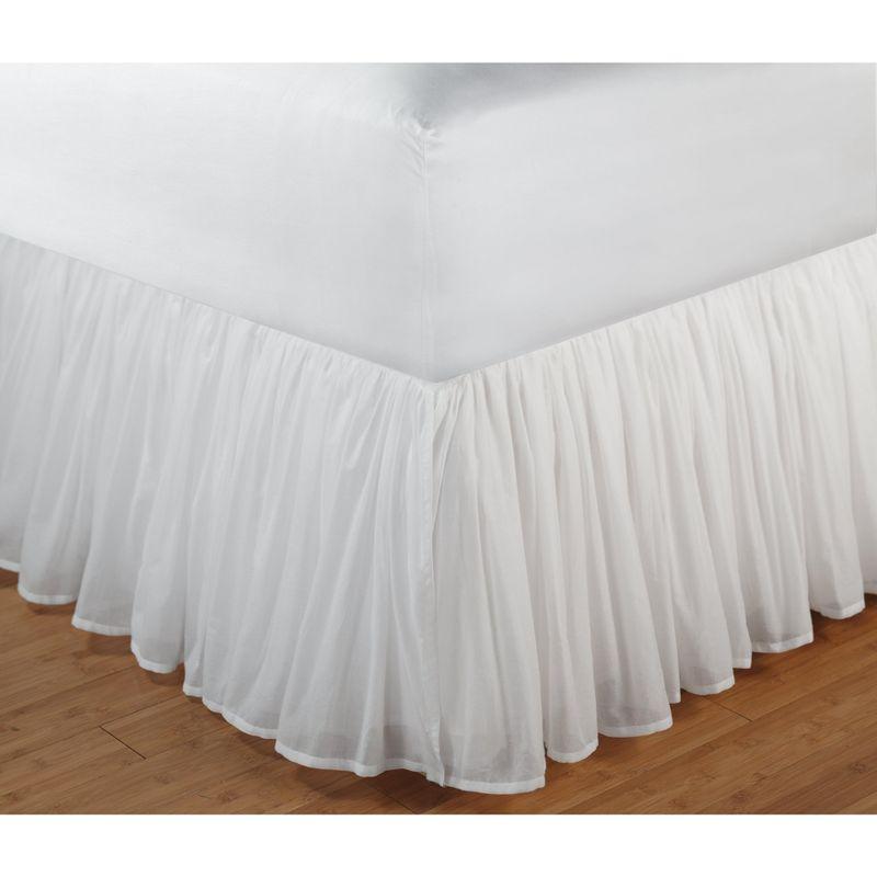 Greenland Home Fashions 1109CBSF Cotton Voile White Full Bed Skirt 18"