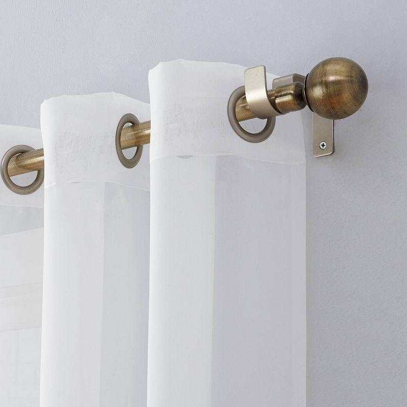 White Sheer Polyester Grommet Top Curtain Panel