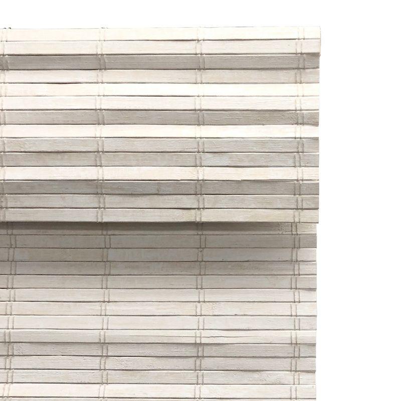 Radiance Brooklyn 23-in Cordless White Distressed Bamboo Roman Shade