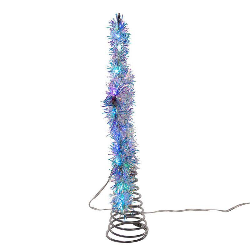 Kurt Adler 12.2 Inch Tinsel Star Tree Topper with RGB LED Lights