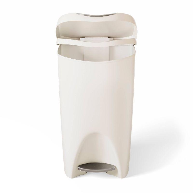 Sand 13 Gallon Plastic Step Trash Can with Soft-Close Lid