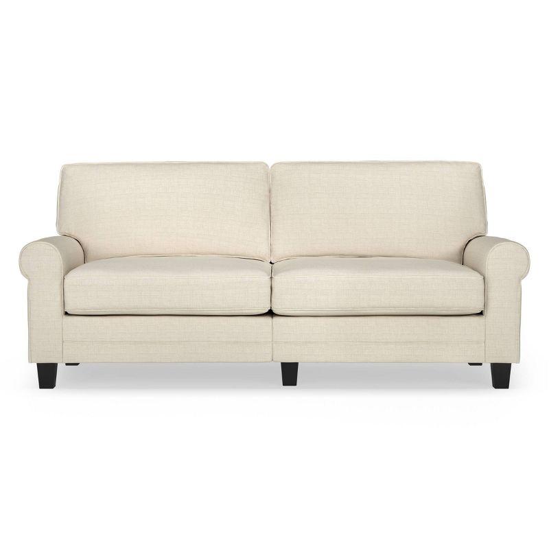 Serta Copenhagen 78" Rolled Arm Sofa, Easy Care Fabric, Soft Pillow Back, Pocket Coil Seat Cushions