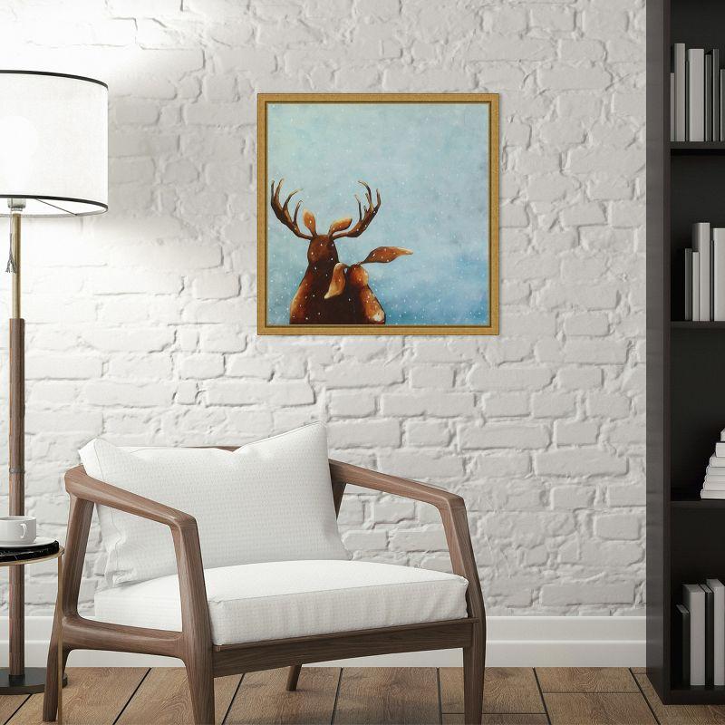 Amanti Art Friends (Moose) by Lucia Stewart Canvas Wall Art Print Framed 16 x 16-in.