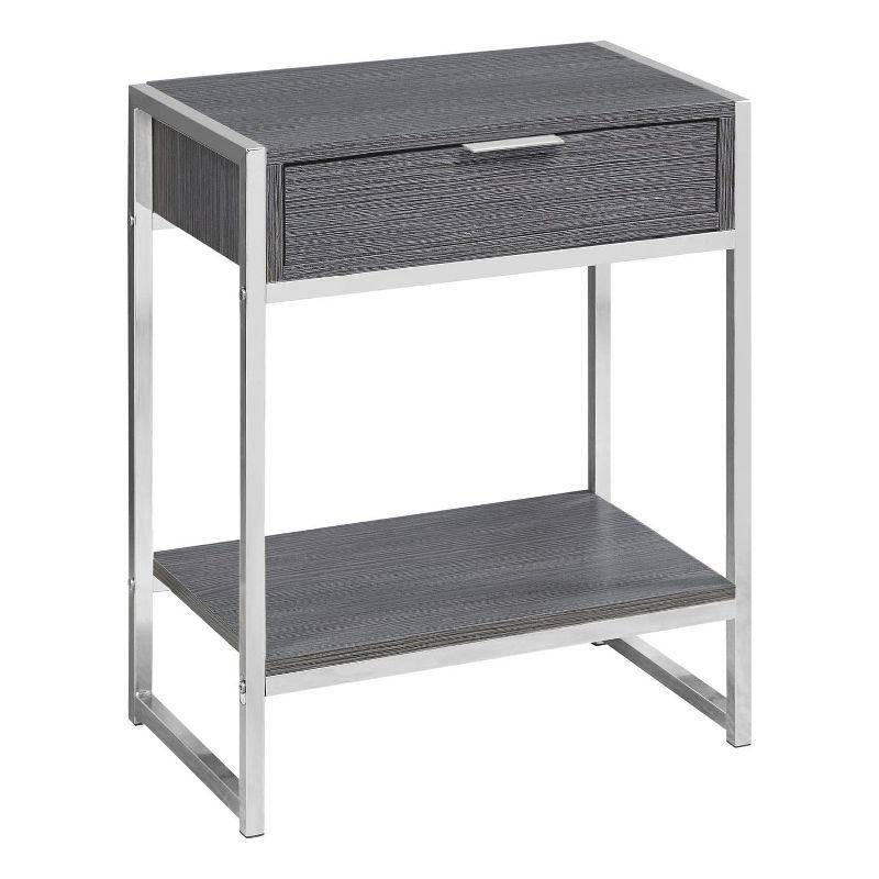 Monarch Specialties ACCENT TABLE - 24H / GREY / CHROME METAL