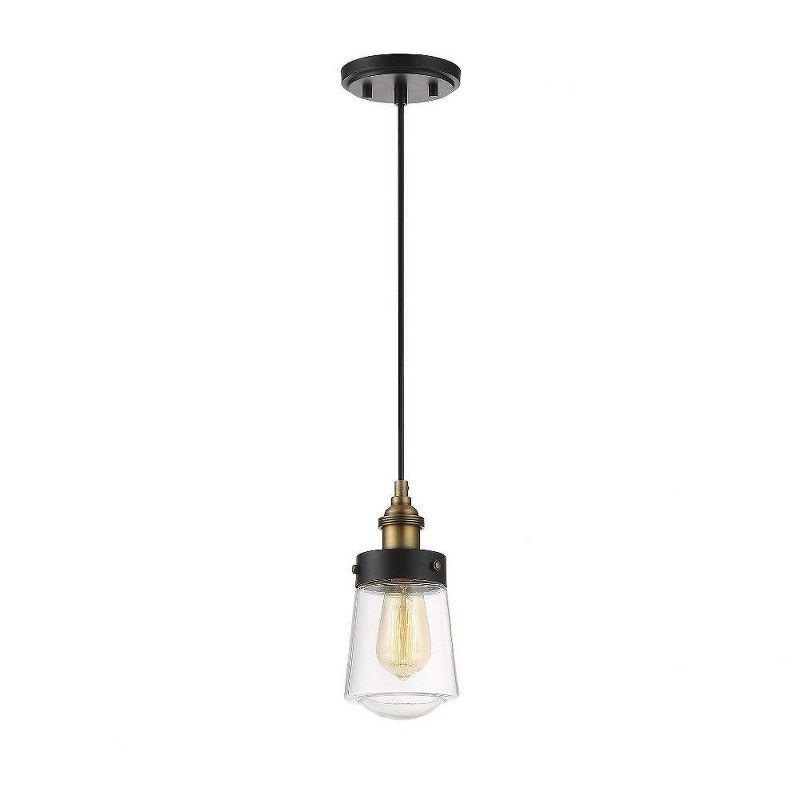 Savoy House Macauley 1 - Light Pendant in  Vintage Black/Warm Brass