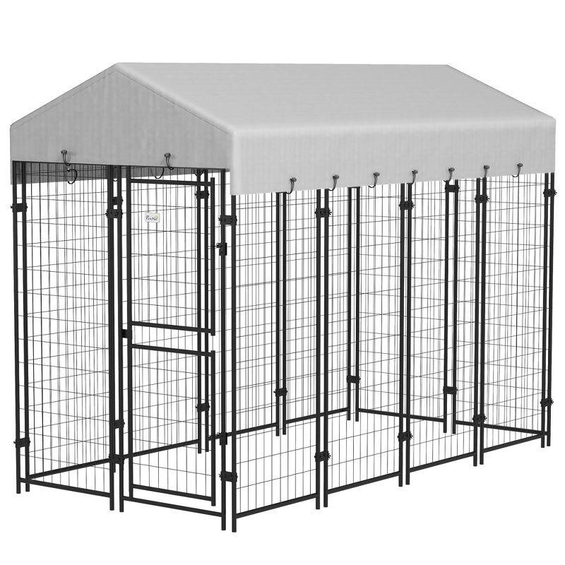 72'' H Galvanized Steel Yard Kennel With Door