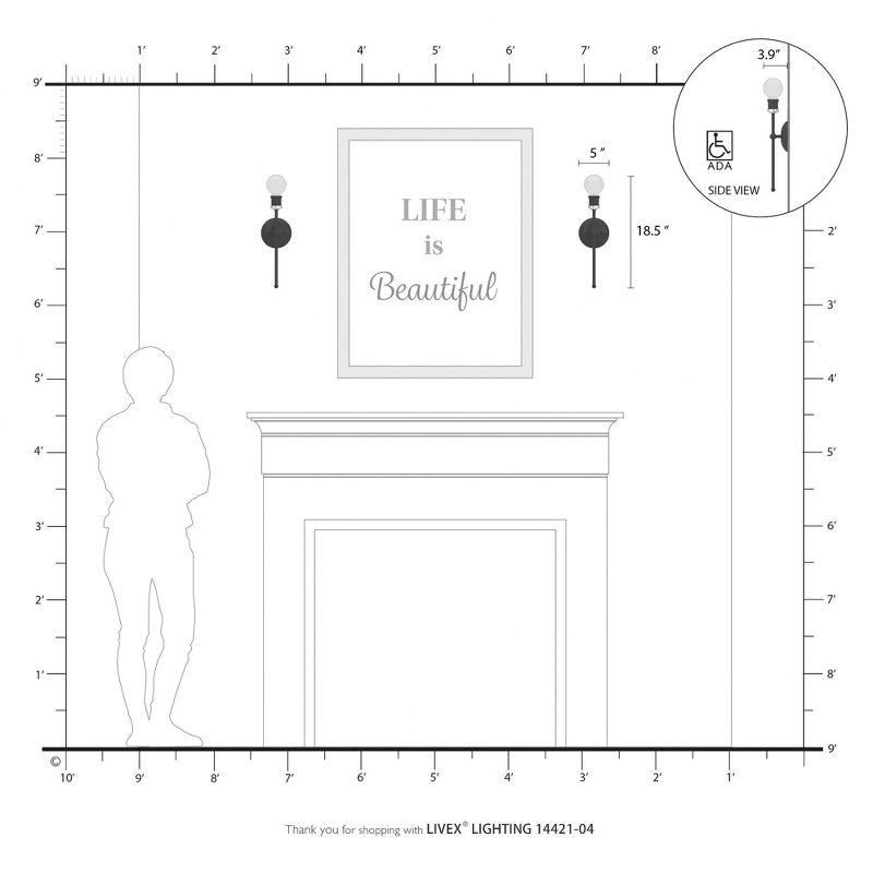 Livex Lighting Lansdale 1 - Light Sconce in  Black/Brushed Nickel