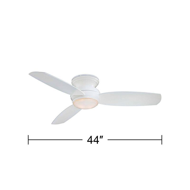 44" Minka Aire Vintage Hugger Outdoor Ceiling Fan with LED Light White Wet Rated for Patio Exterior House Porch Gazebo Garage Barn
