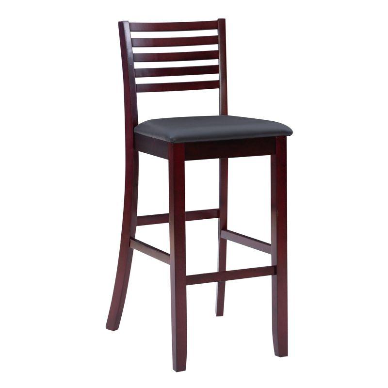 Merlot Espresso 30" Ladder Back Barstool with Padded Seat