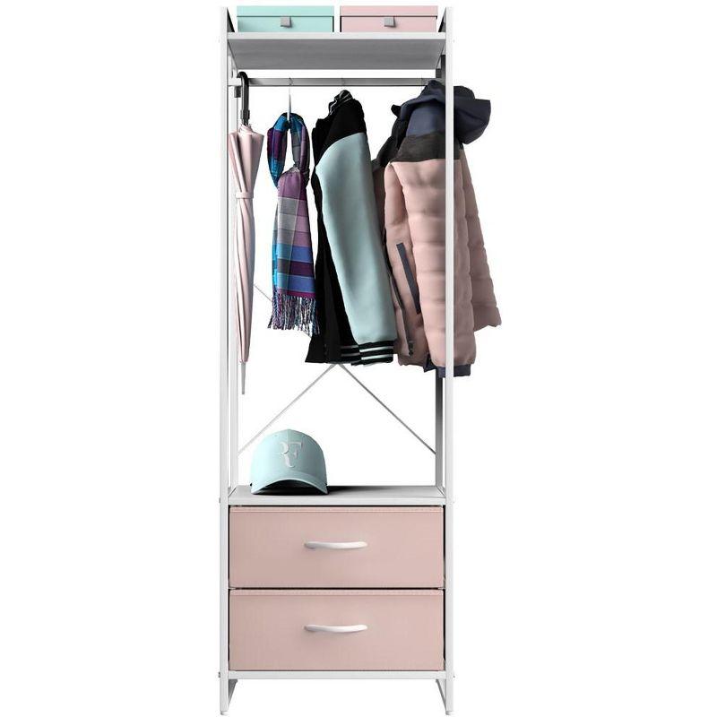 Sorbus Sorbus 2 Drawer Clothing Rack with Wood Top and Steel Frame