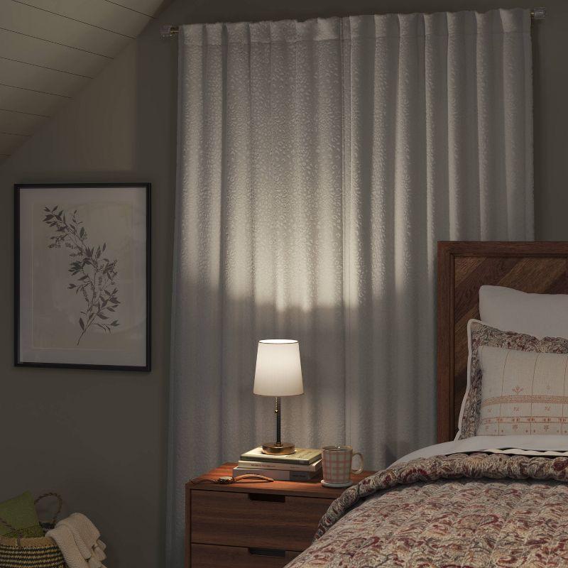 50"x84" Blackout Embossed Velvet Curtain Panel Ivory - Threshold™: Tiger Print, Recycled Polyester, UV Protection