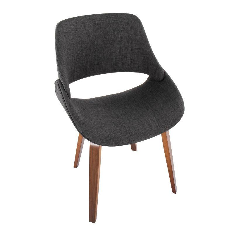 Set of 2 Fabrico Dining Chairs Walnut/Charcoal: LumiSource, Modern Kitchen Seating, Contoured Back