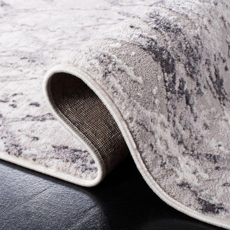 Amelia Modern Grey & Light Grey Abstract Runner Rug - 2'2" x 6'