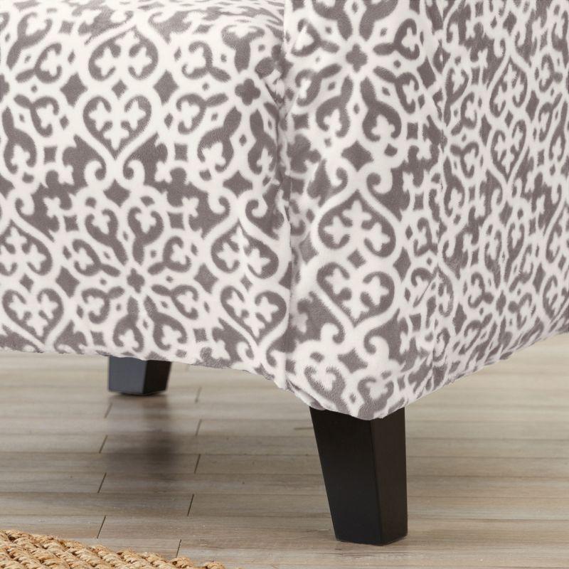 Great Bay Home Stretch Velvet-Plush Washable Chair Slipcover (Chair, Dark Grey - Snowflake)