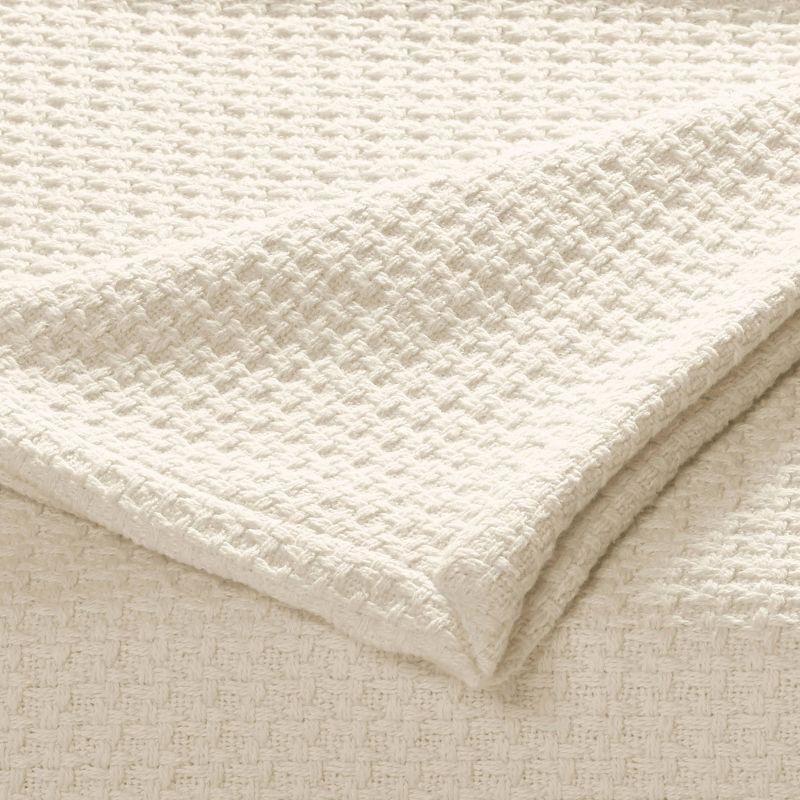 Full Ecru Cotton Knitted Machine Washable Blanket