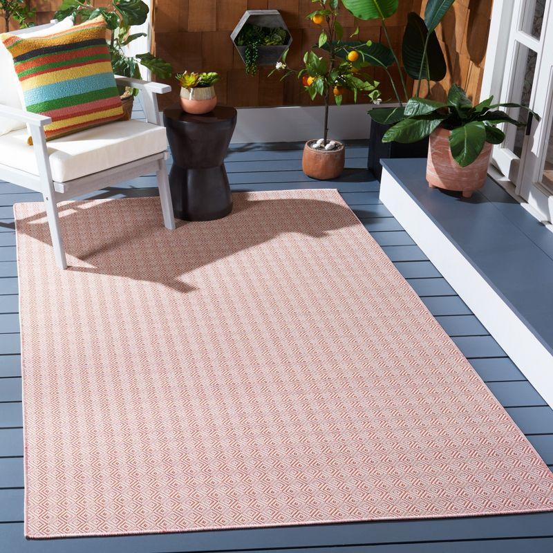 Hampton HTN230 Power Loomed Indoor/Outdoor Area Rug - Terracotta/Ivory - 8'x10' - Safavieh.