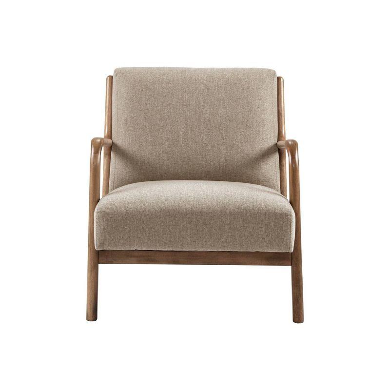 Ink+Ivy Novak Lounge Chair Taupe: Mid-Century Modern, Polyester Upholstery, Rubberwood Frame