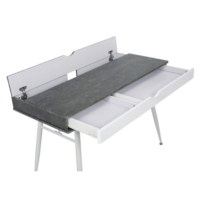Alcove Writing Desk Dark Gray Wash - Calico Designs: Metal Frame, MDF Surface, Modern Style, Home Office Furniture