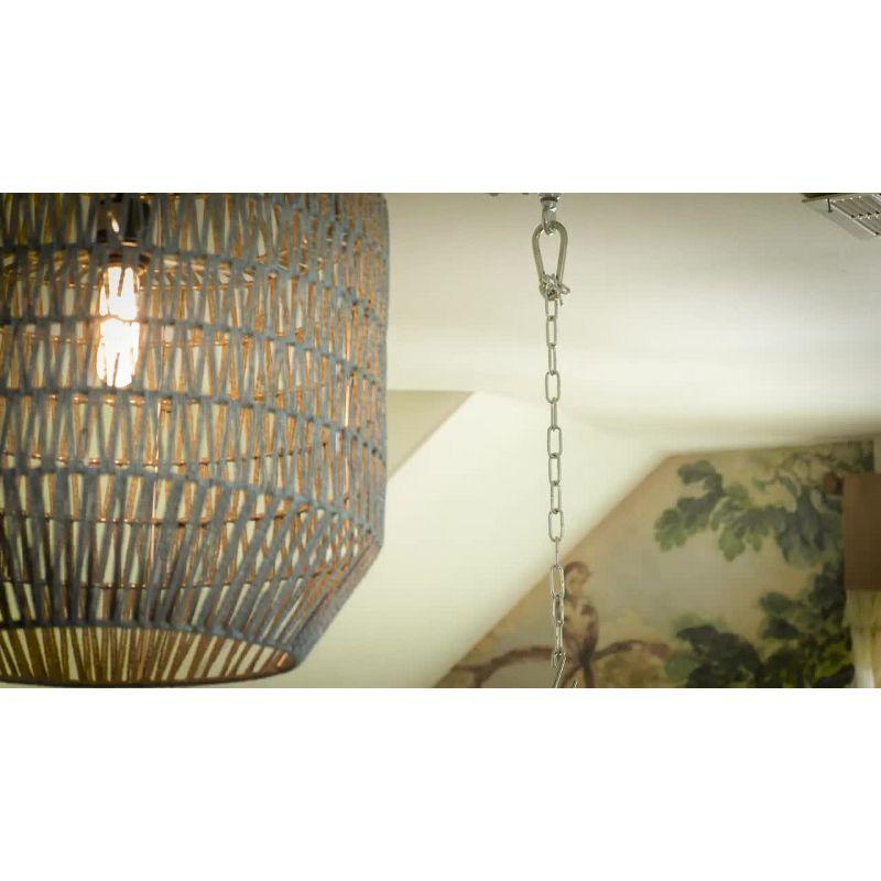 Beige Handwoven Cotton Macrame Hanging Chair with Tassels