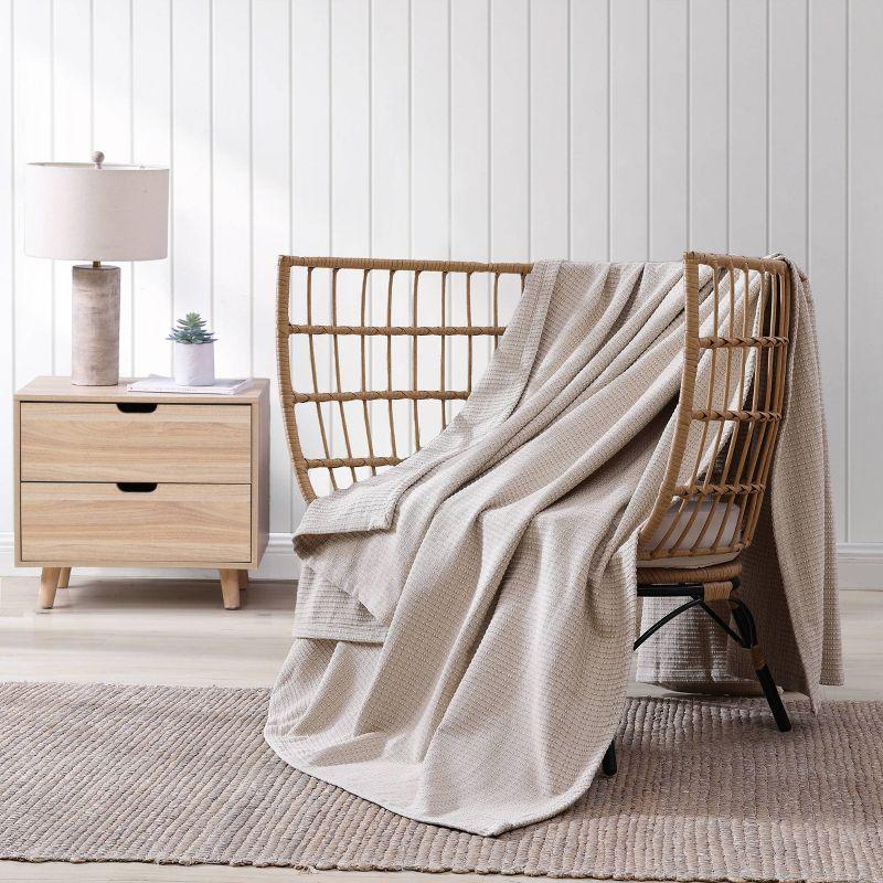 King Size Light Brown Cotton Reversible Blanket