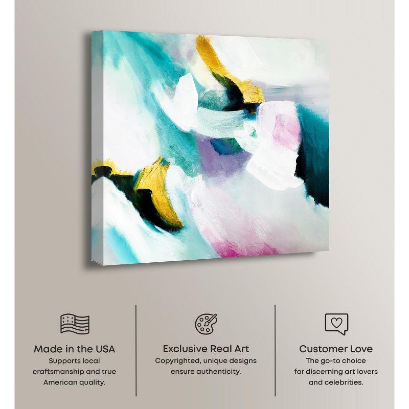 Art Remedy Art Remedy Still Violas Framed Blue Abstract 1 Piece Canvas Wall Art 56586