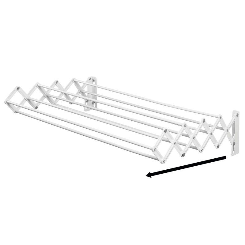 mDesign Steel Wall Mount Accordion Expandable Clothes Air Drying Rack