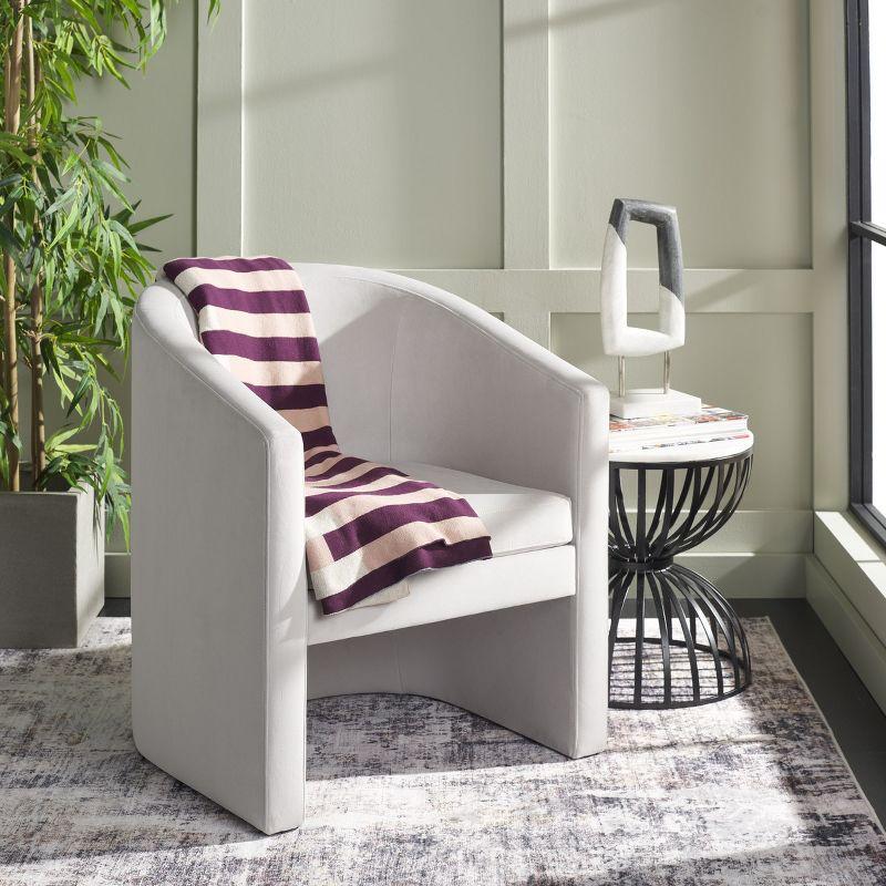 Elysian Light Grey Velvet Barrel Accent Chair