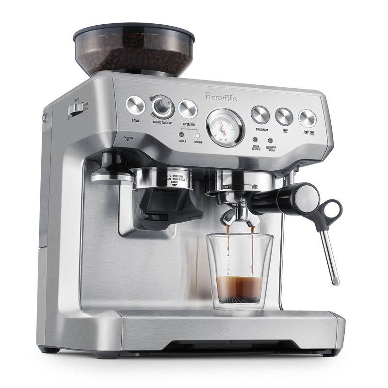 Brushed Stainless Steel Super Automatic Espresso Machine with Grinder