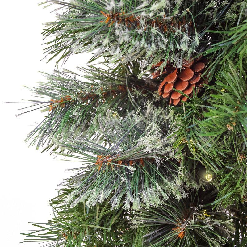 30" Prelit LED Glistening Pine Wreath White Lights - National Tree Company