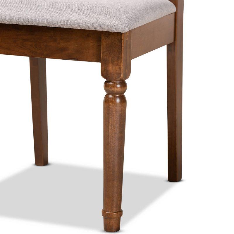 Baxton Studio 2pc Cherese Fabric Upholstered and Wood Dining Chair Set Gray/Brown: Polyester, Spot Clean, Armless Design