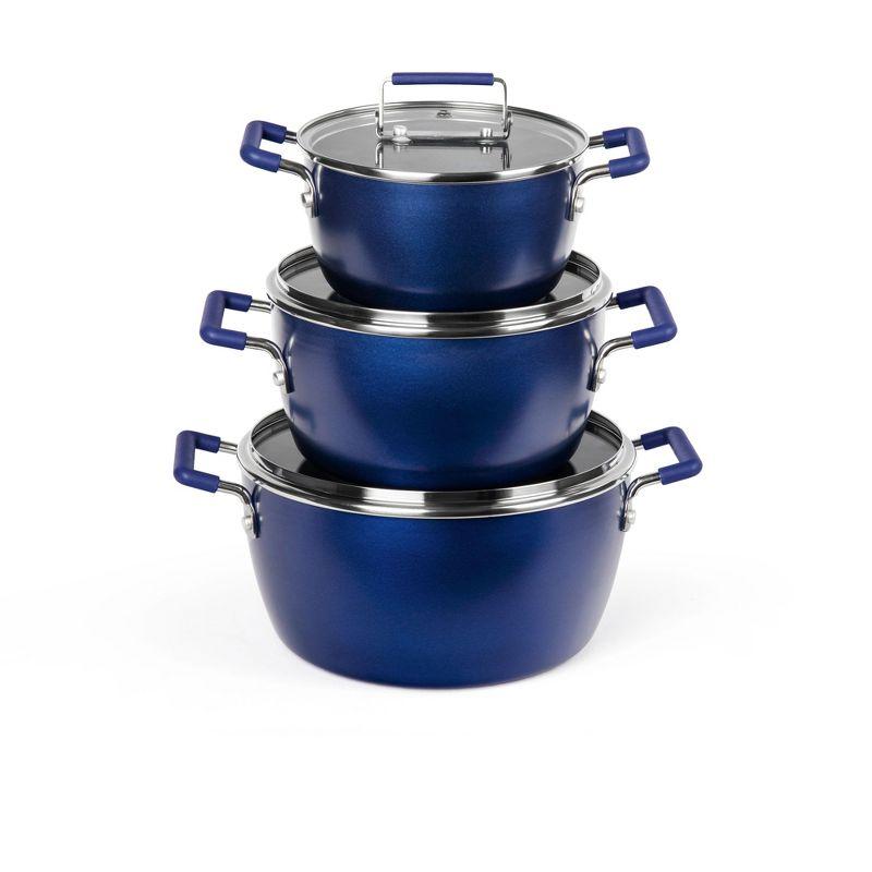 Granitestone Granitestone 6 Piece Stackable Nonstick Nesting Pots with Lids, Dishwasher Safe