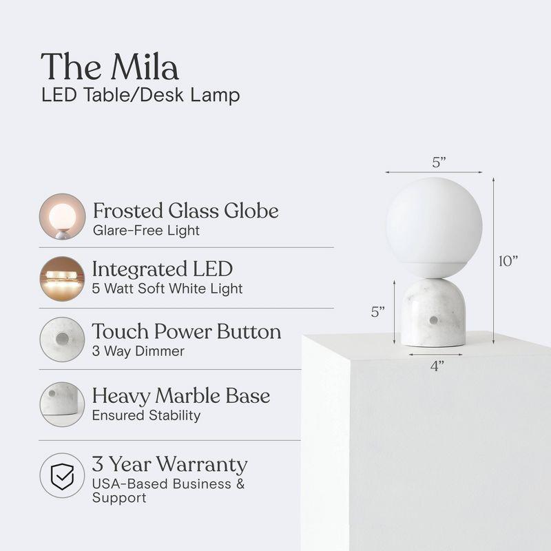 Brightech Mila 9.85 in. Mid-Century Modern Integrated LED Bedside Table Lamp