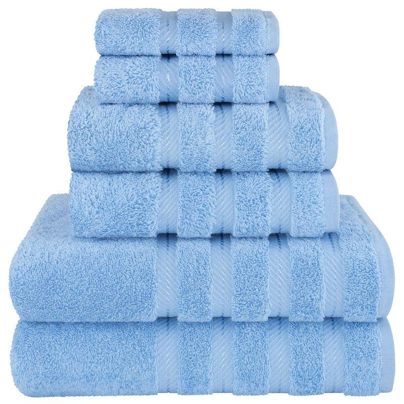 American Soft Linen Luxury Turkish 6 Piece Towel Set, 100% Cotton Soft Absorbent Bath Towels for Bathroom