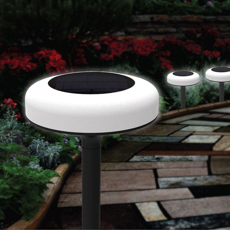 Bell+Howell Color Changing Outdoor Solar Powered Garden Disk Lights, Wireless Auto On/off Lights