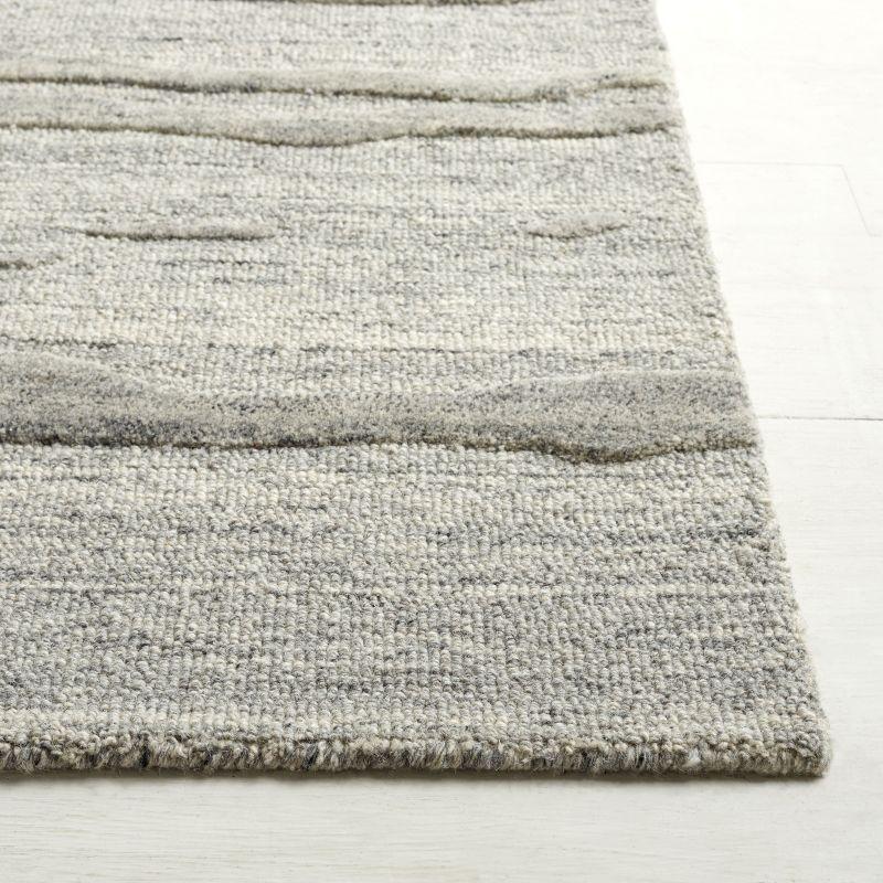 Gray Abstract Handmade Tufted Wool 4' x 6' Rug