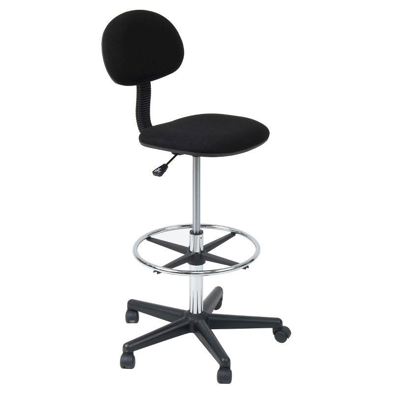 Height Adjustable Drafting Chair with Foot Ring Black - Studio Designs: Ergonomic Swivel Stool, Tall Office Seating