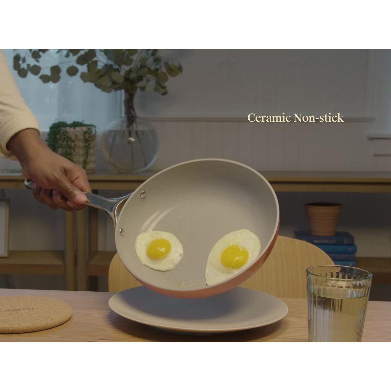 Caraway Home 10.5" Fry Pan Marigold: Nonstick Ceramic, Stainless Steel Handle, Oven-Safe, Induction Compatible