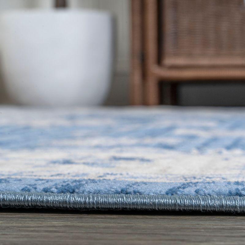 5' x 5' Modern Persian Vintage Moroccan Traditional Area Rug, Blue/Ivory - JONATHAN Y
