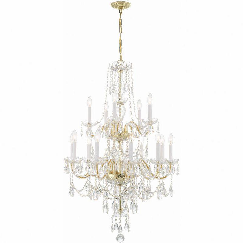Crystorama Lighting Traditional Crystal 15 - Light Chandelier in  Polished Brass