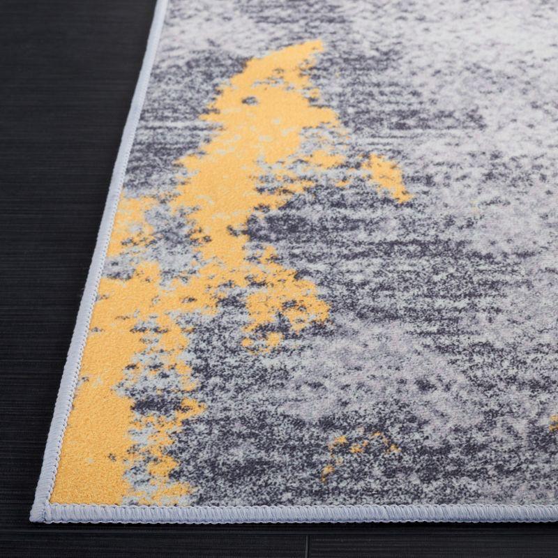 Tacoma Grey Abstract 6' x 9' Machine Washable Area Rug