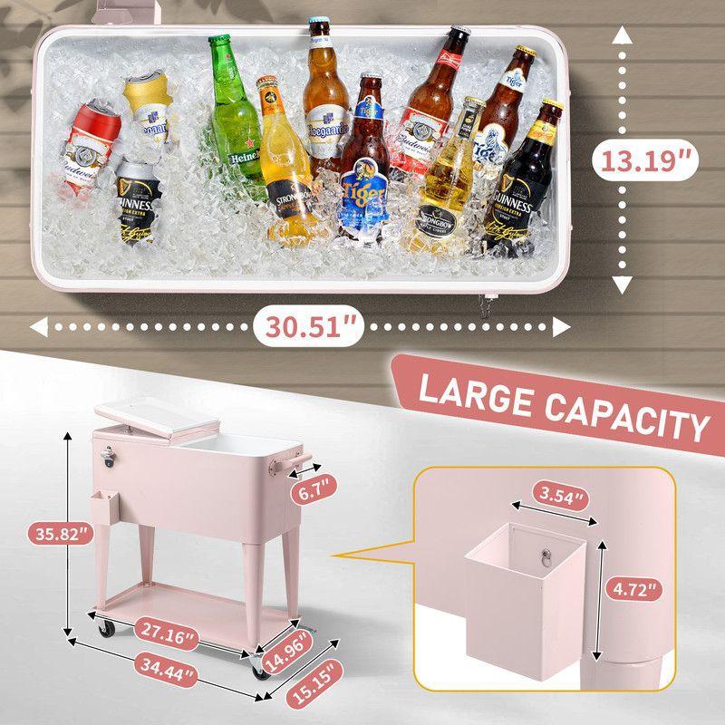 80 Qt. Outdoor Rolling Cooler Cart