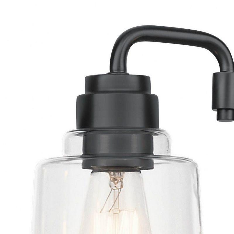 Mini Aivian Industrial Black 3-Light Chandelier with Clear Glass