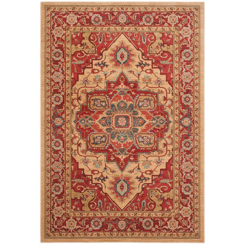 Mahal MAH698 Power Loomed Indoor Area Rug - Red/Natural - 6'7"x9'2" - Safavieh.