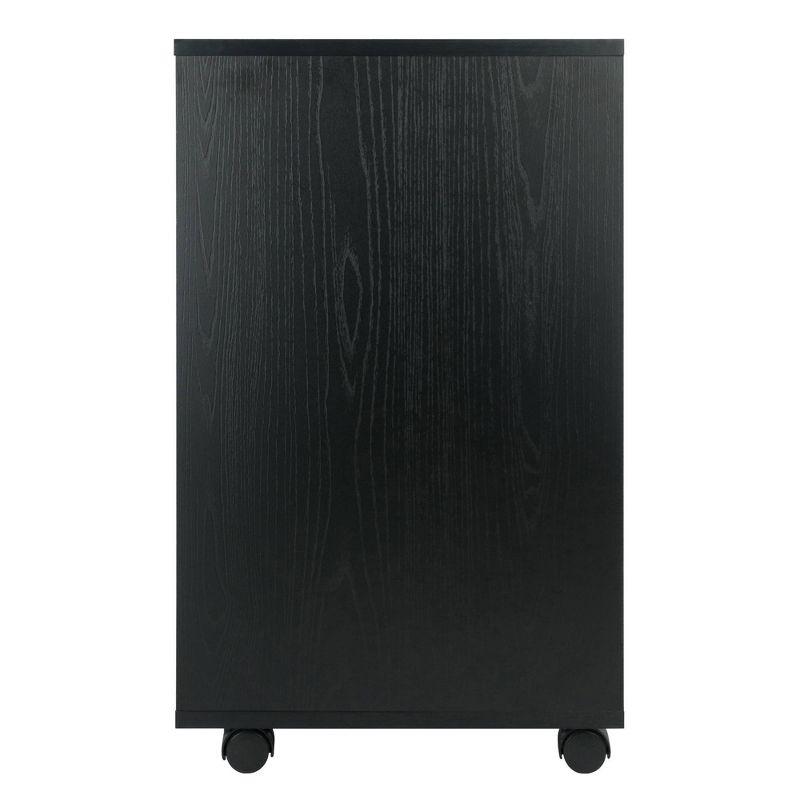 Halifax 5 Drawer Cabinet with Casters Black - Winsome