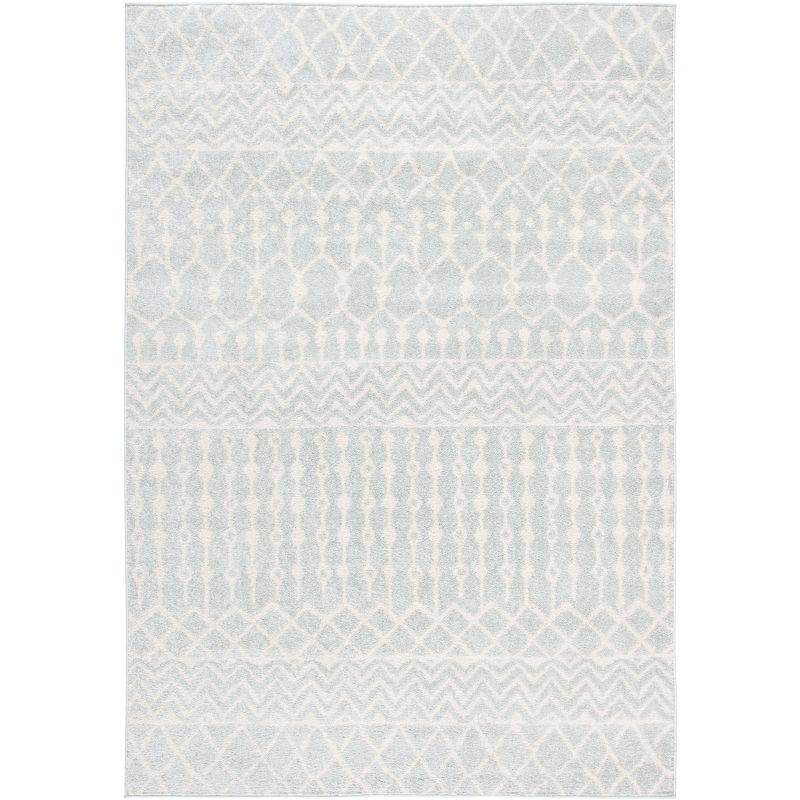 Reversible Easy-Care Synthetic Area Rug in Light Grey - 2' x 5'