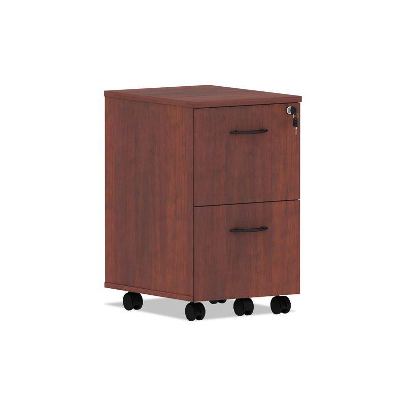 Medium Cherry 2-Drawer Lockable Mobile Pedestal File Cabinet